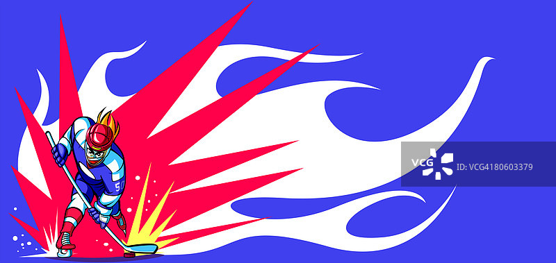 男人打冰球图片素材