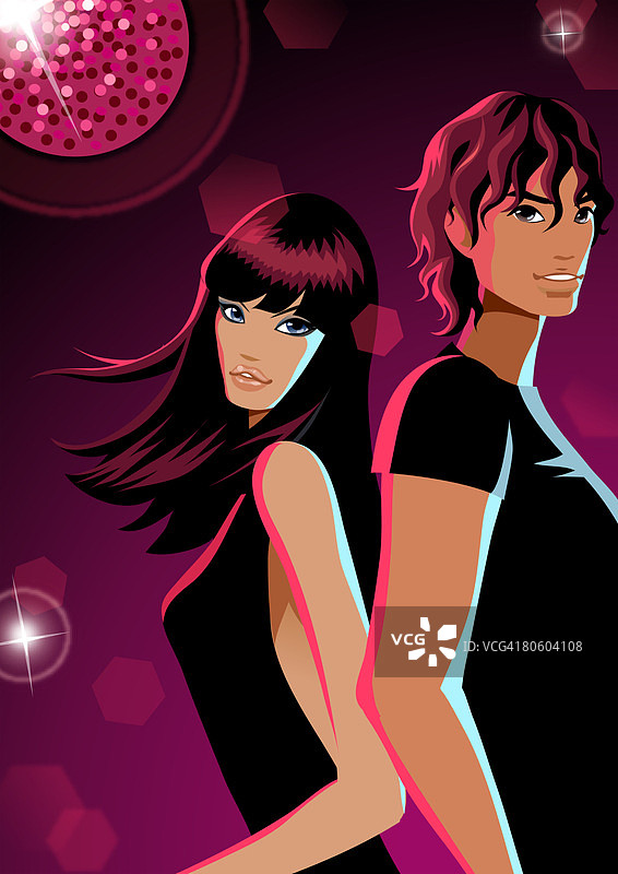 夜总会情侣共舞肖像图片素材