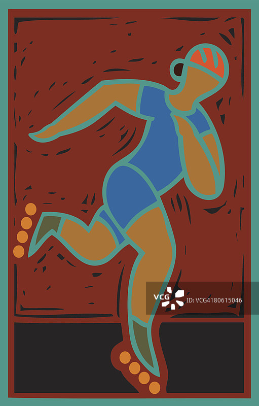 直排轮滑者插画图片素材