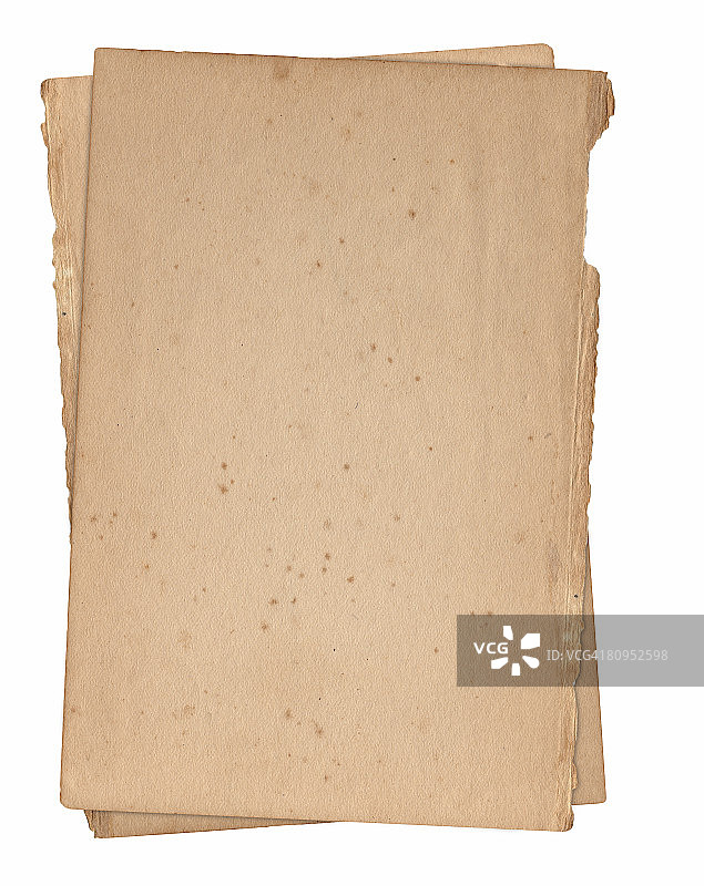 白色背景上隔离的旧纸堆高分辨率文件图片素材