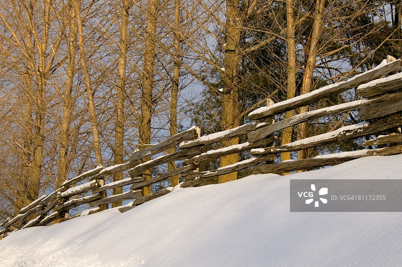 冬季的护栏图片素材