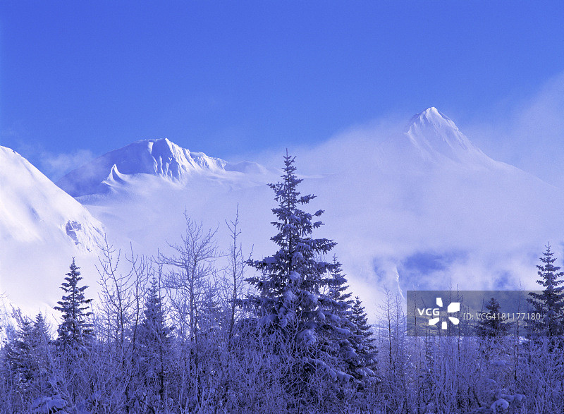 波蒂奇山谷，楚加奇山脉，美国阿拉斯加州图片素材