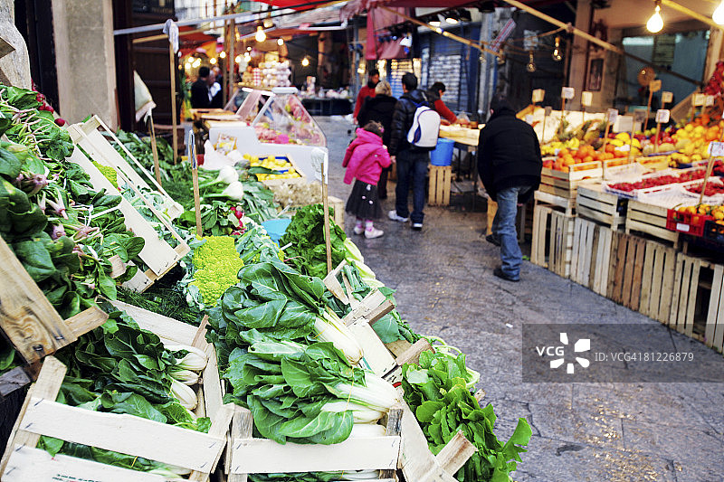 西西里岛巴勒莫食品市场图片素材