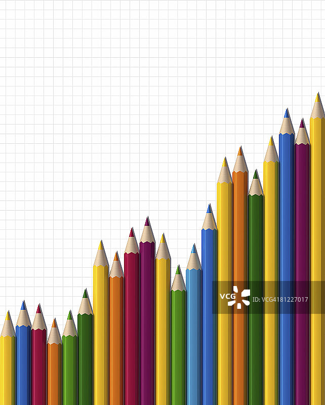 网格纸上绘制图表的铅笔图片素材