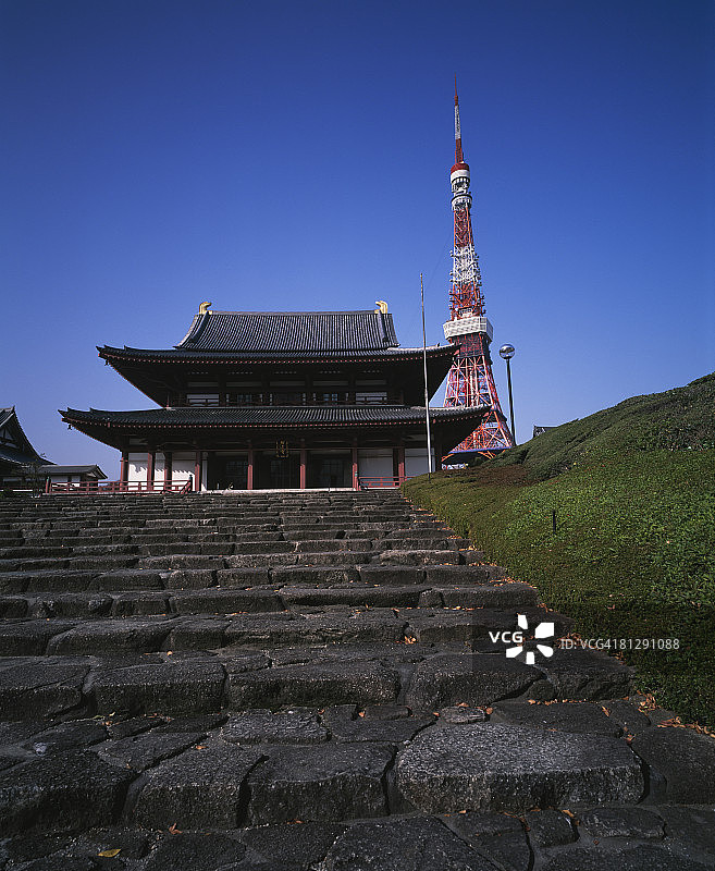 增上寺与东京塔图片素材