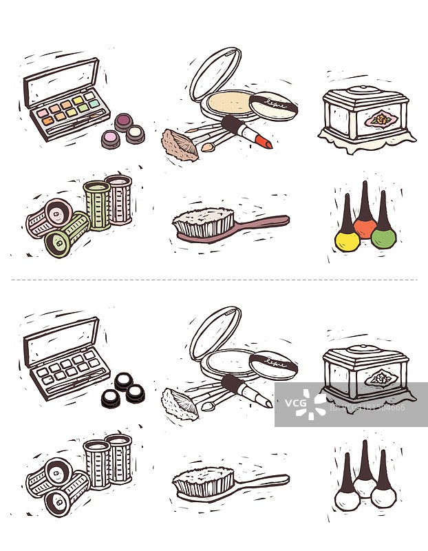 白色背景上的化妆品展示图片素材