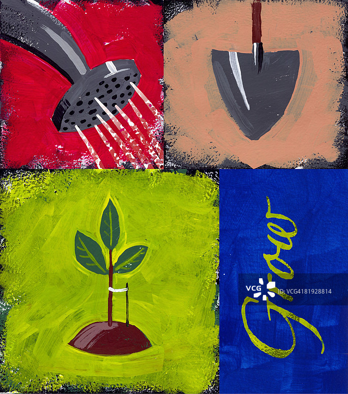 “成长”概念绘画图片素材