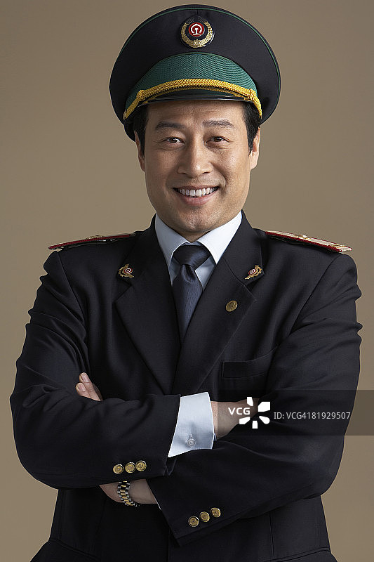 中国列车员肖像图片素材