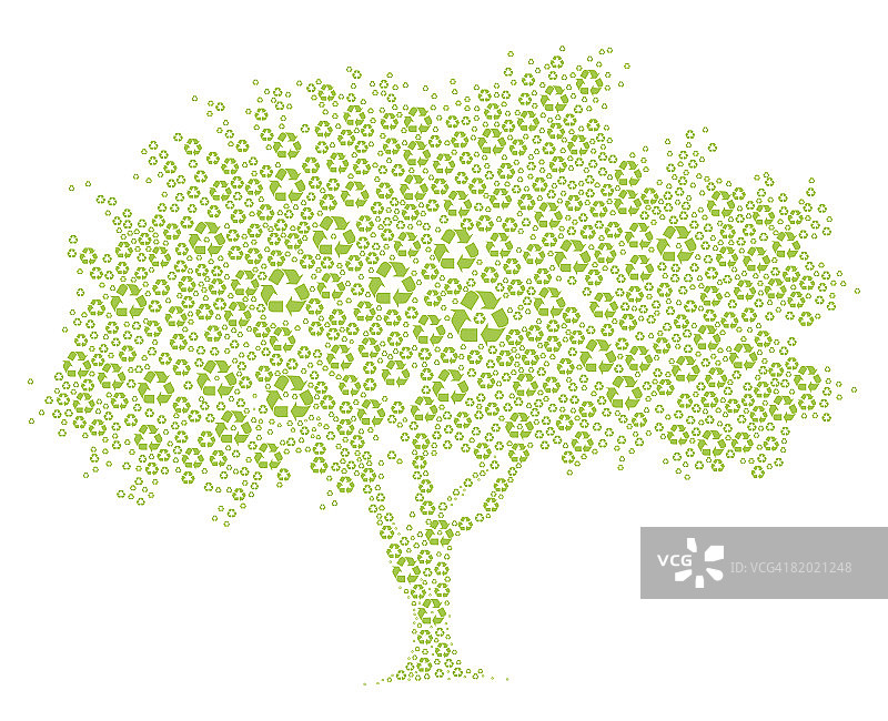 回收标志组成的树图片素材