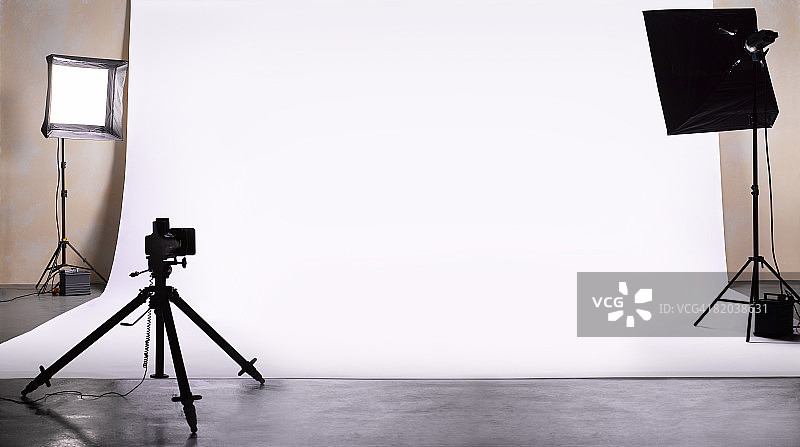 准备拍摄的空摄影工作室图片素材