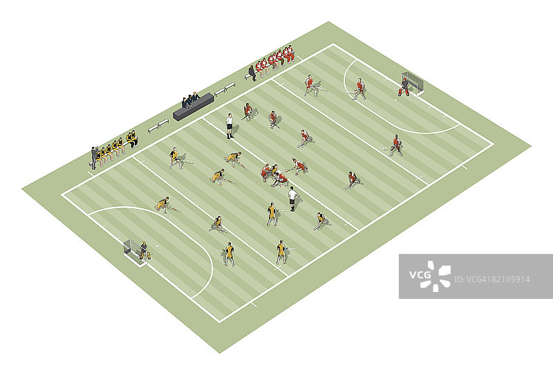 曲棍球运动员和位置图片素材