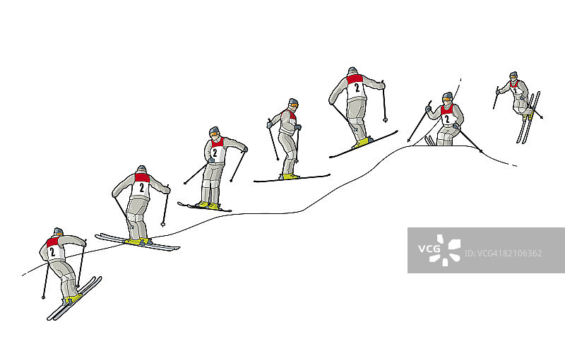 自由式滑雪运动员完成540度转弯图片素材