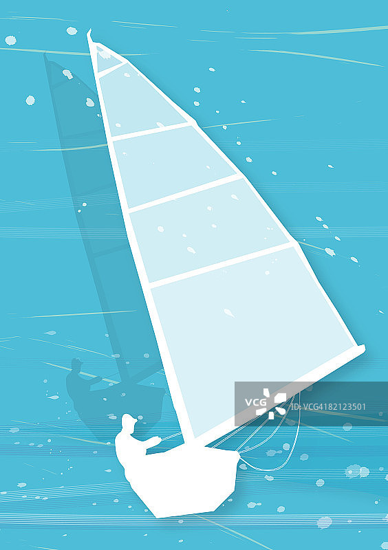 驾驶帆船的男人剪影图片素材