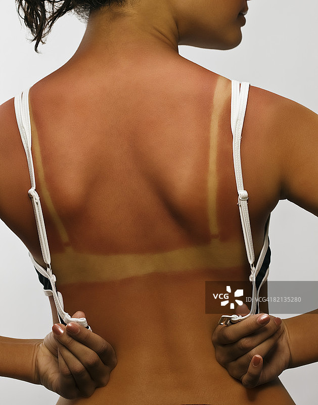 晒伤妆容美人图片素材