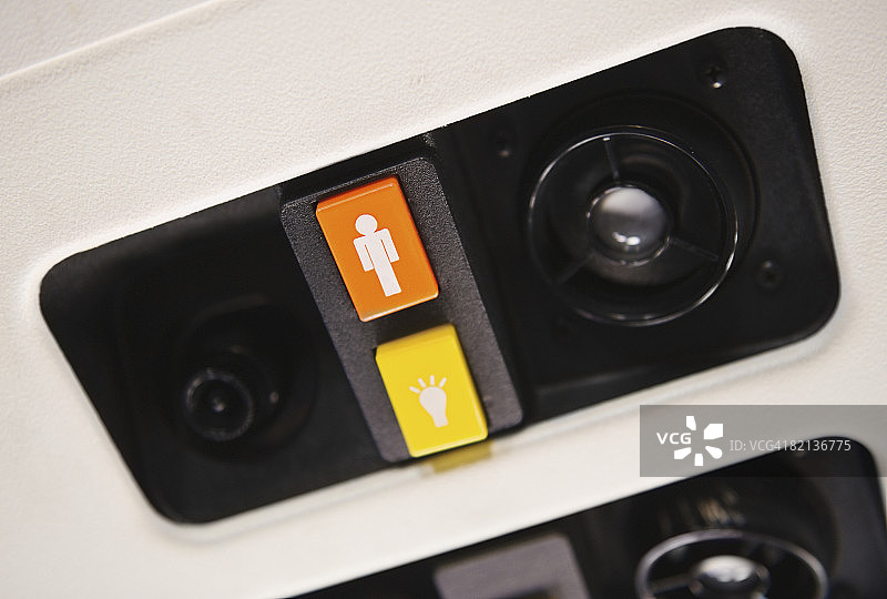 飞机呼叫按钮特写图片素材