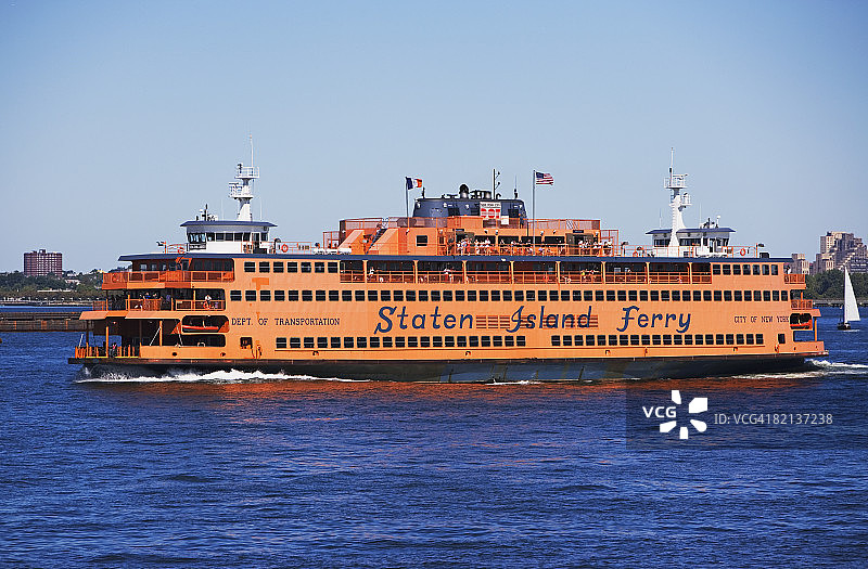 美国纽约水上的史泰登岛渡轮图片素材