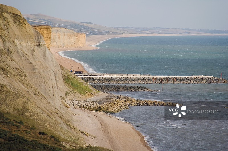 英国多塞特郡侏罗纪海岸的Eype河口图片素材