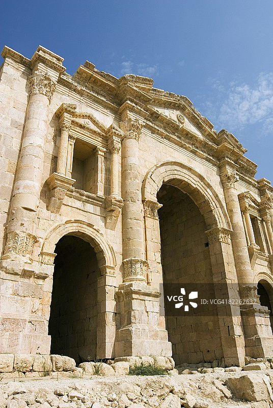 约旦杰拉什哈德良拱门正门图片素材