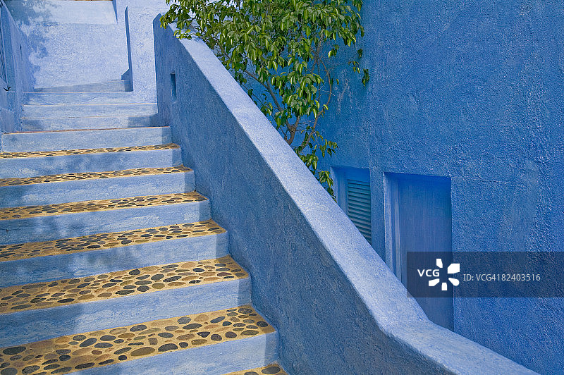 墨西哥的蓝色阶梯图片素材