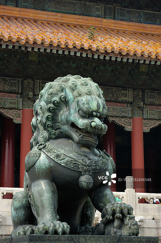 中国北京故宫铜狮图片素材
