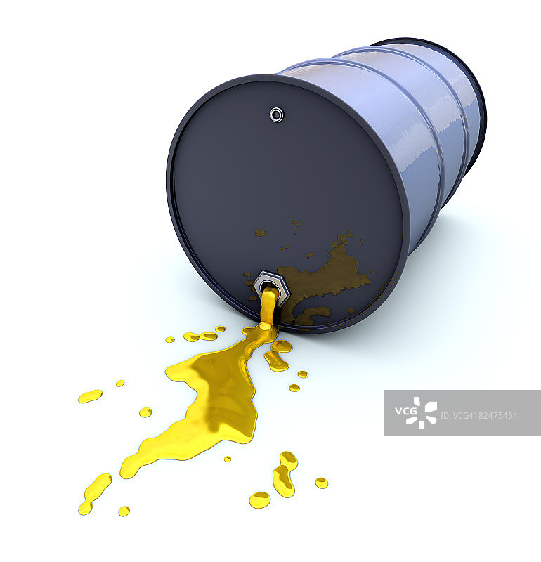 溢出液态黄金的油桶图片素材
