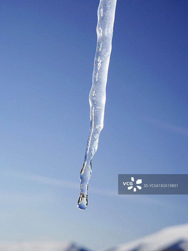 冰柱融化特写图片素材