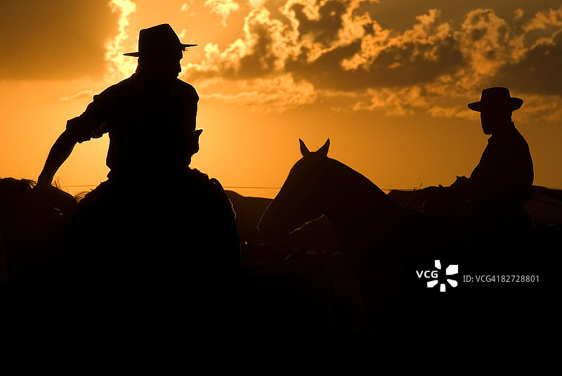 高乔人的轮廓剪影图片素材