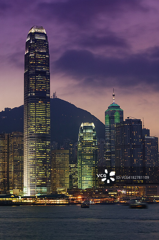 中国香港中环夜景图片素材