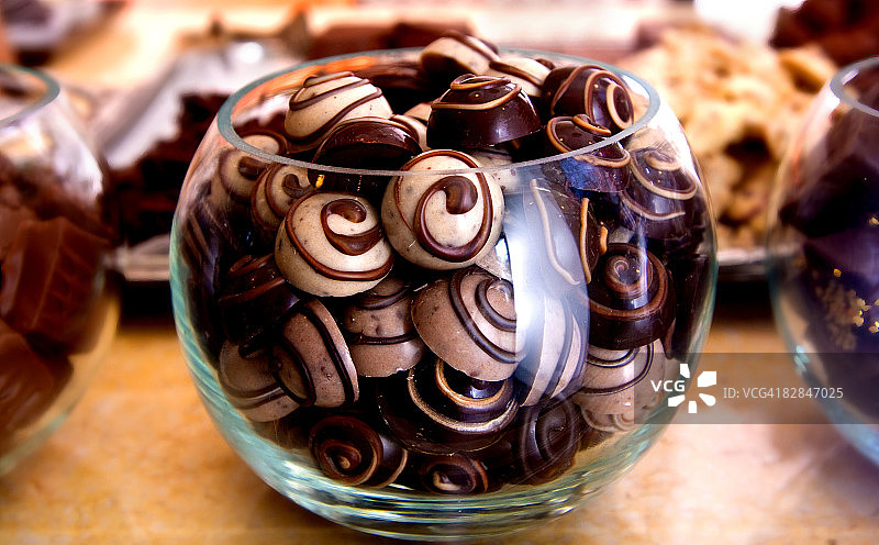 巧克力糖果碗图片素材