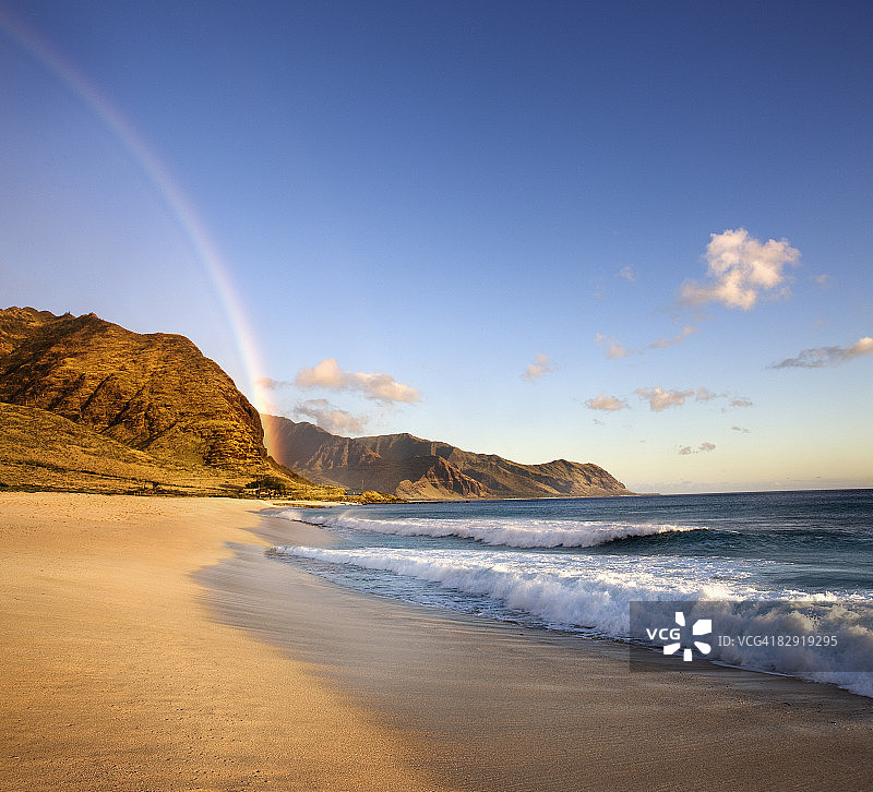 海滩与彩虹，卡埃纳角州立公园图片素材