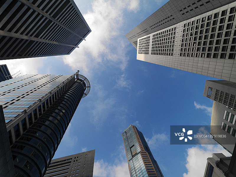 新加坡莱佛士坊的摩天大楼图片素材