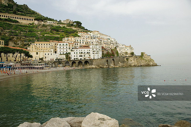 意大利坎帕尼亚阿马尔菲海岸海滨小镇图片素材