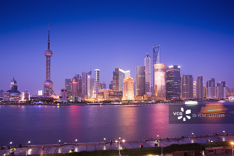 上海天际线，浦东，黄昏时分图片素材