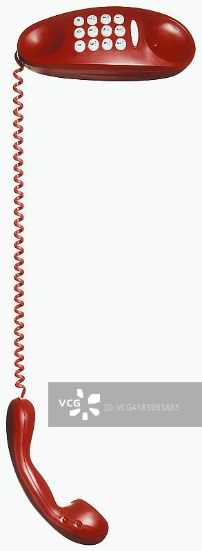 未挂断的红色电话图片素材