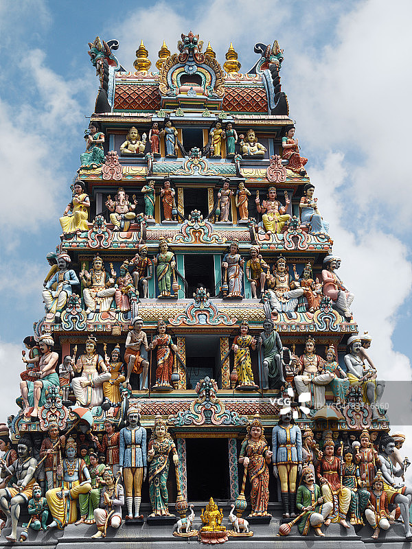 新加坡唐人街的马里安曼兴都庙图片素材