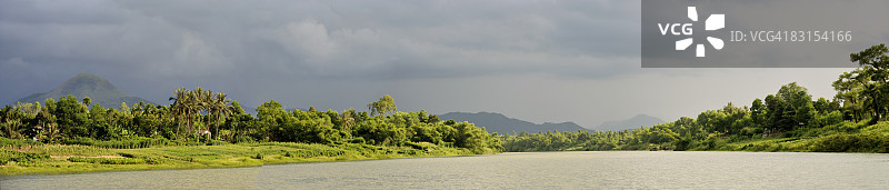 香江日落全景图片素材