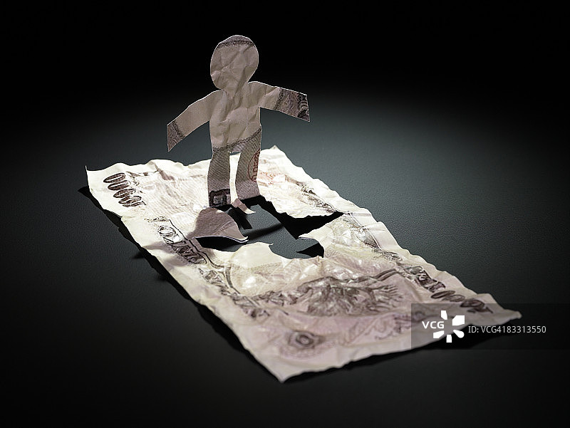 从1000日元纸币上剪下的人图片素材