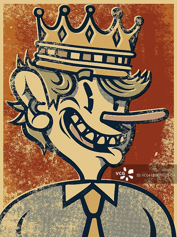 戴着皇冠的长鼻子男人图片素材