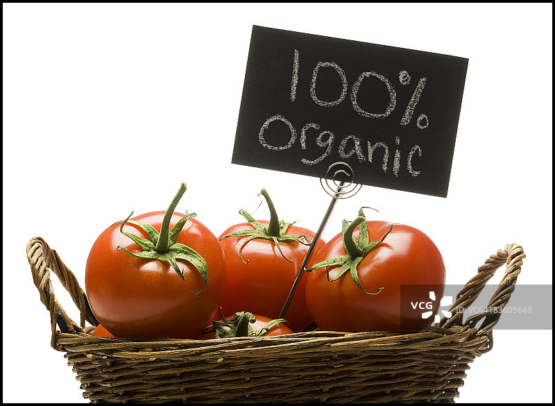 篮子里的有机番茄图片素材
