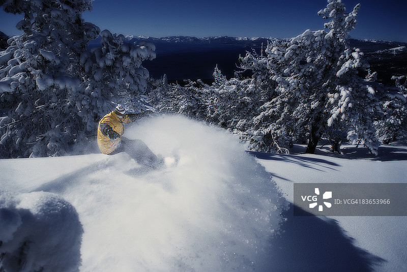 太浩湖滑雪图片素材