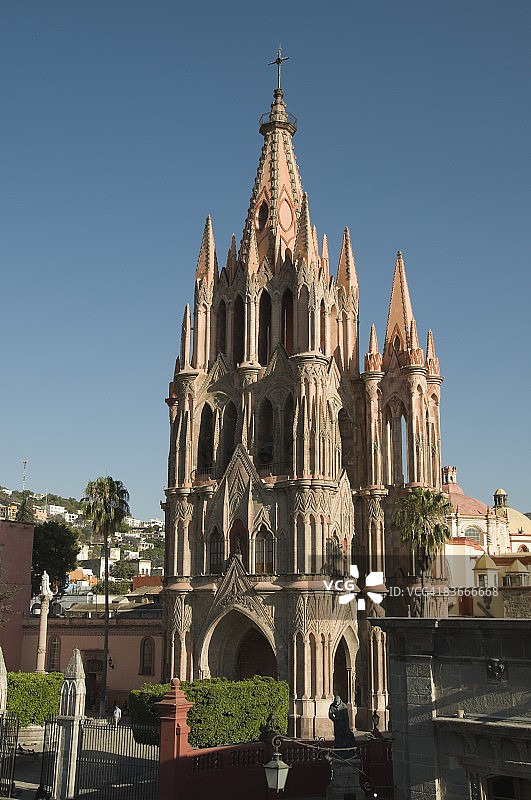 墨西哥瓜纳华托州圣米格尔德阿连德La Parroquia教堂图片素材