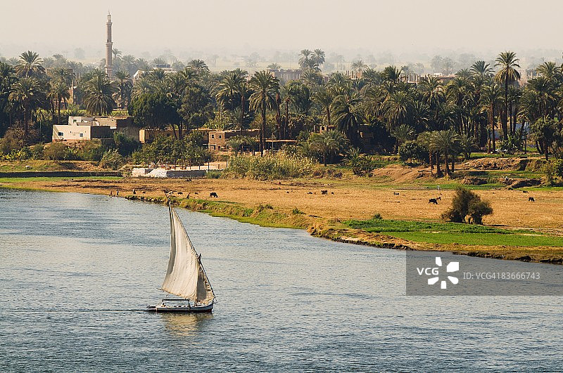 尼罗河，埃及卢克索图片素材