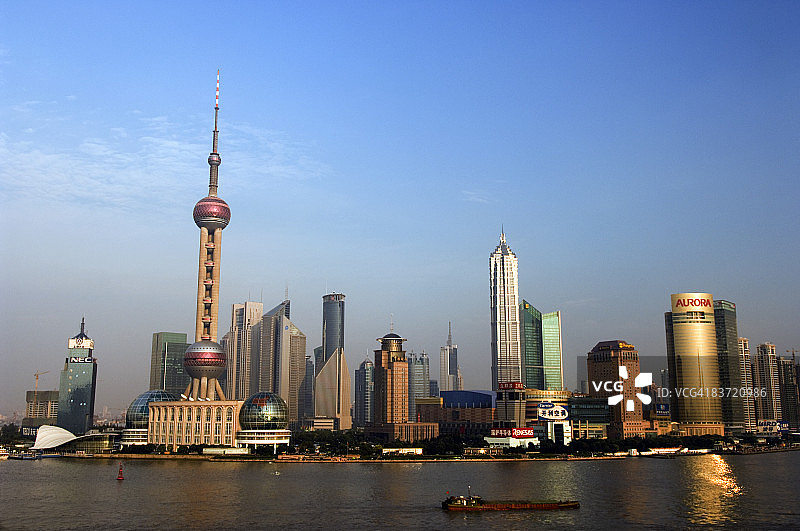 上海浦东商业区天际线图片素材