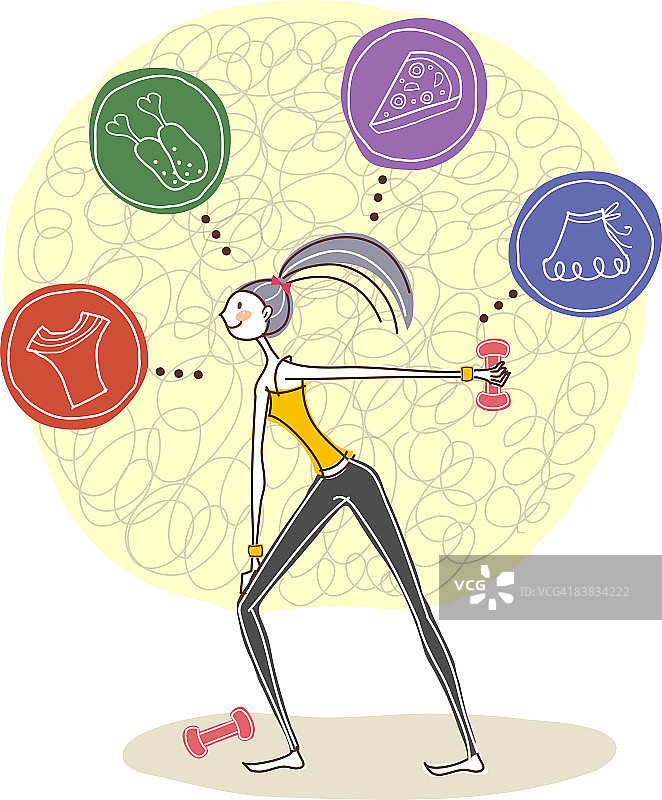 手持哑铃的女人图片素材