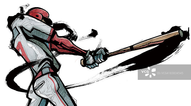 棒球运动员挥棒侧视图图片素材