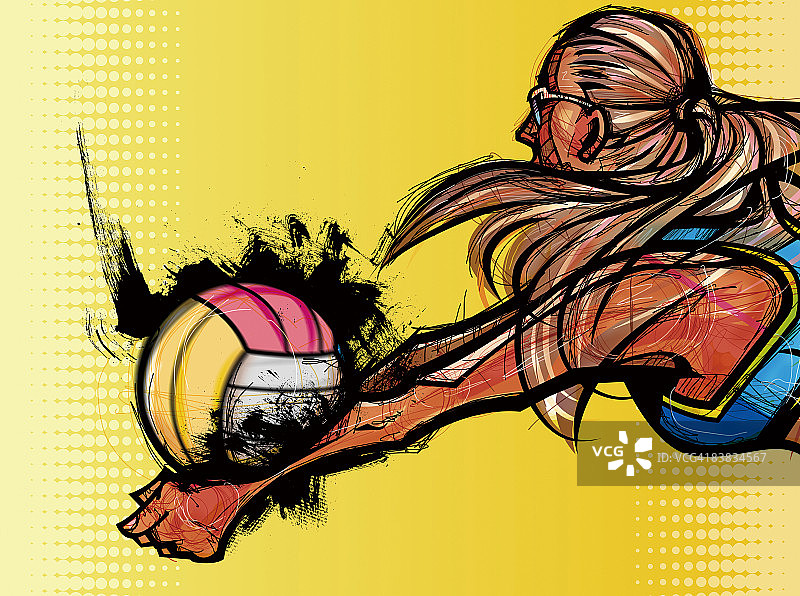 打排球的女人侧视图图片素材