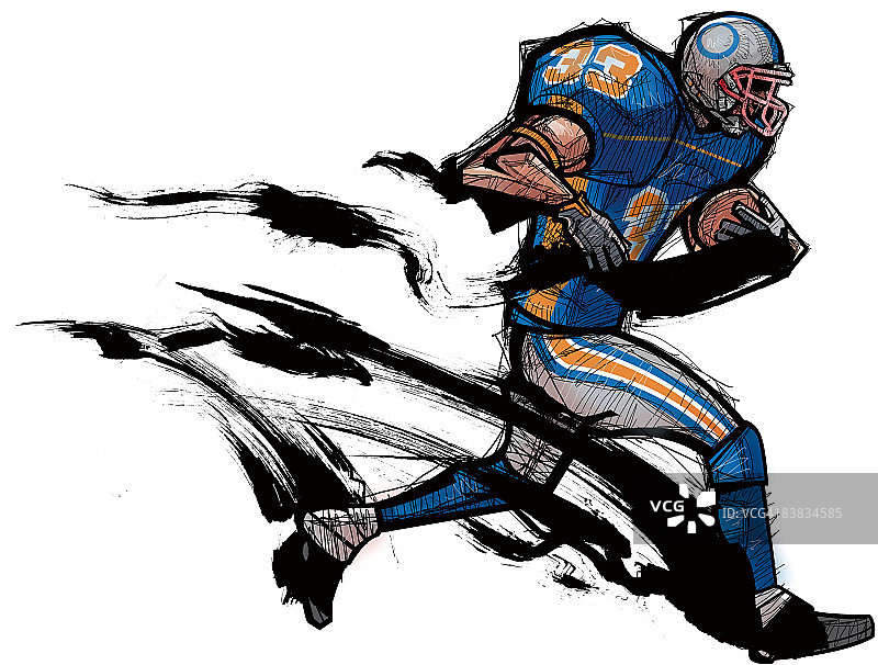 手持橄榄球的美式橄榄球运动员图片素材