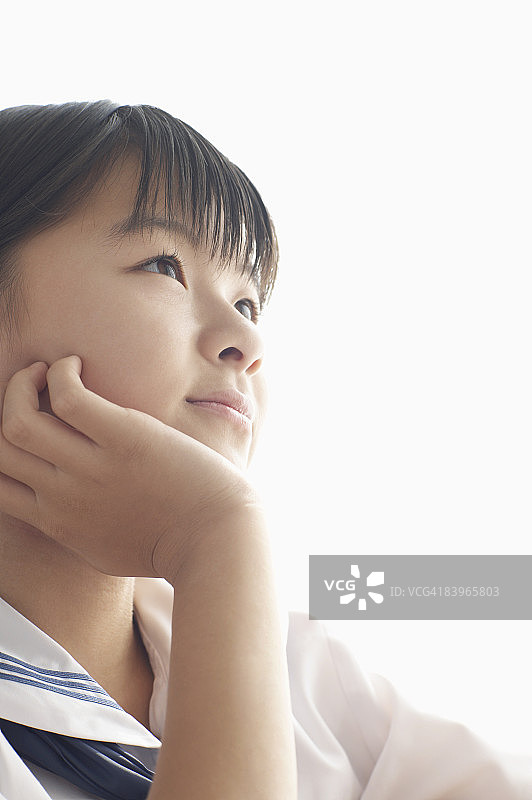 女学生特写肖像图片素材
