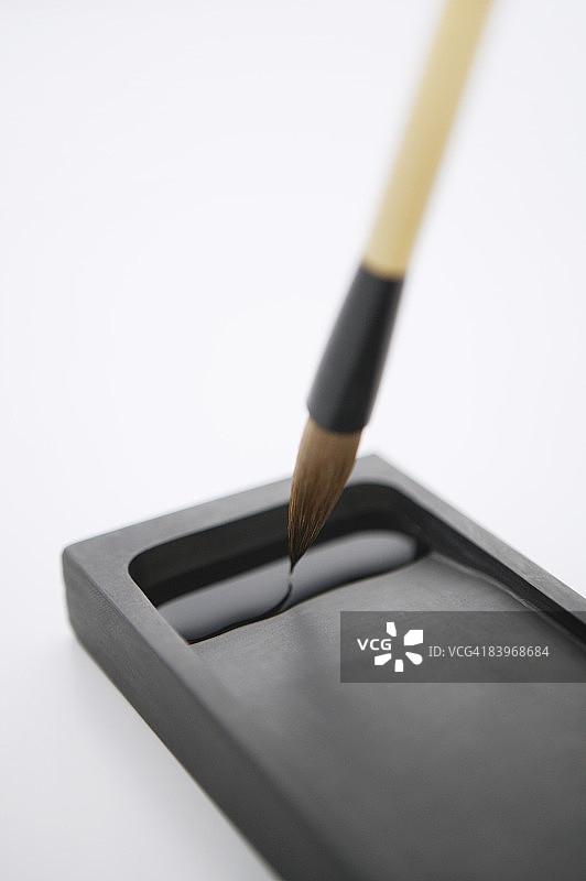 毛笔墨水砚台图片素材