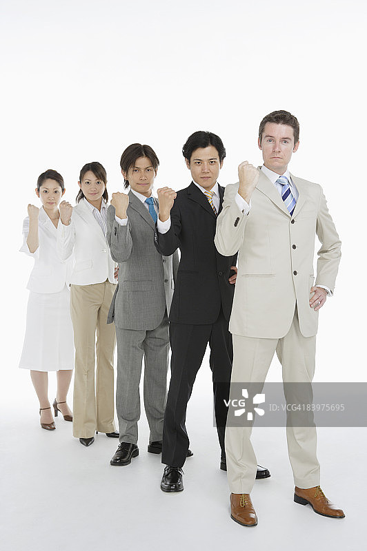 商务人士握拳的 портрет，工作室拍摄图片素材